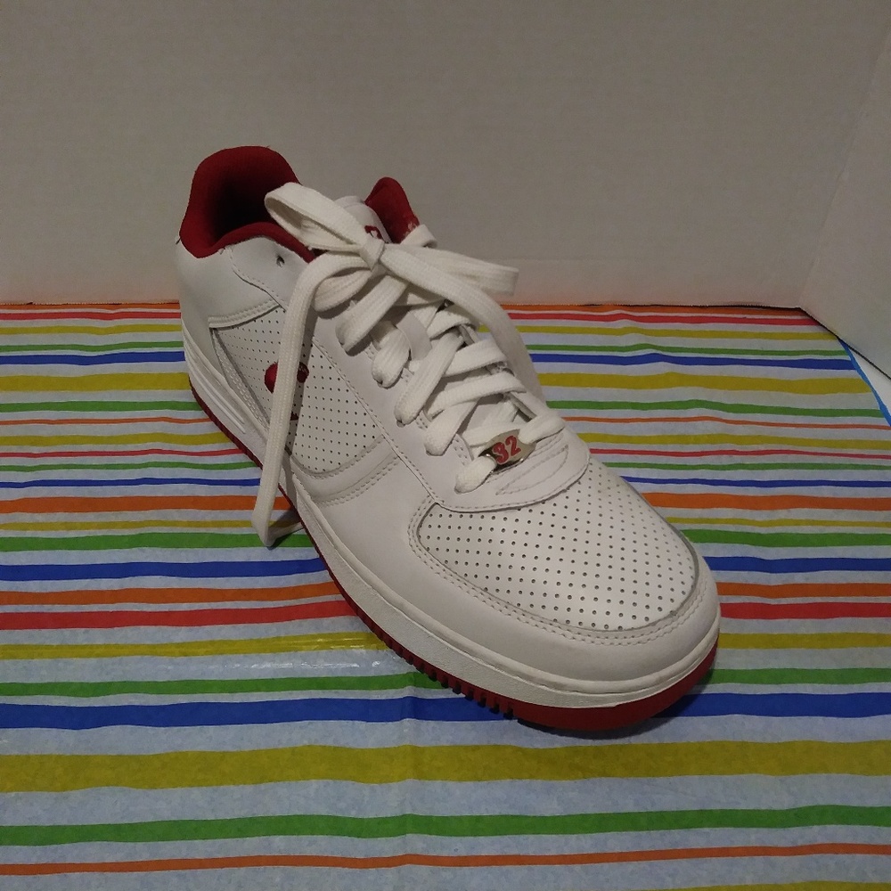 SHAQ~Dunkman~47320/15~White/Red Leather Upper~Bask